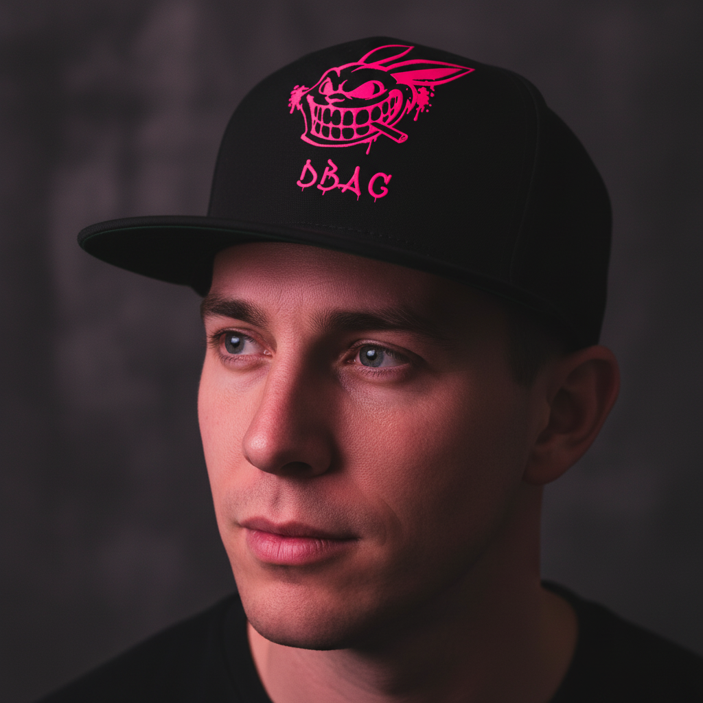 Fitted Uflex Flat Peak Cap Black