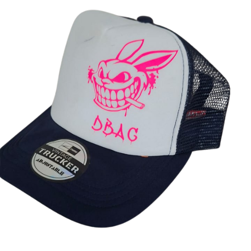 Vintage Two Tone 5 Panel Trucker Cap Navy | White