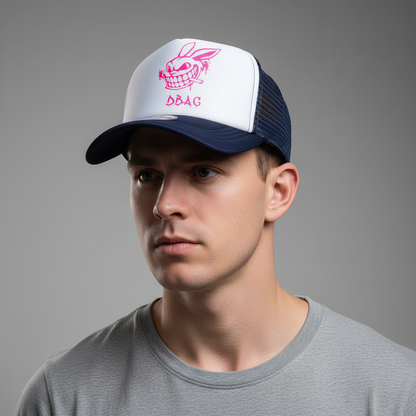 Vintage Two Tone 5 Panel Trucker Cap Navy | White